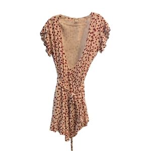 BILLABONG red floral wrap dress Large JD16uBwr